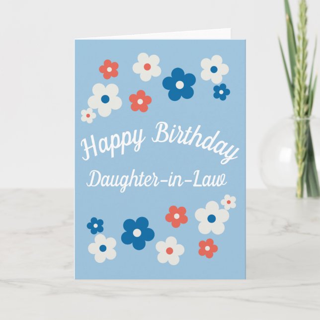 Carte Joyeux Anniversaire Loi fille - Joli Floral (Devant)