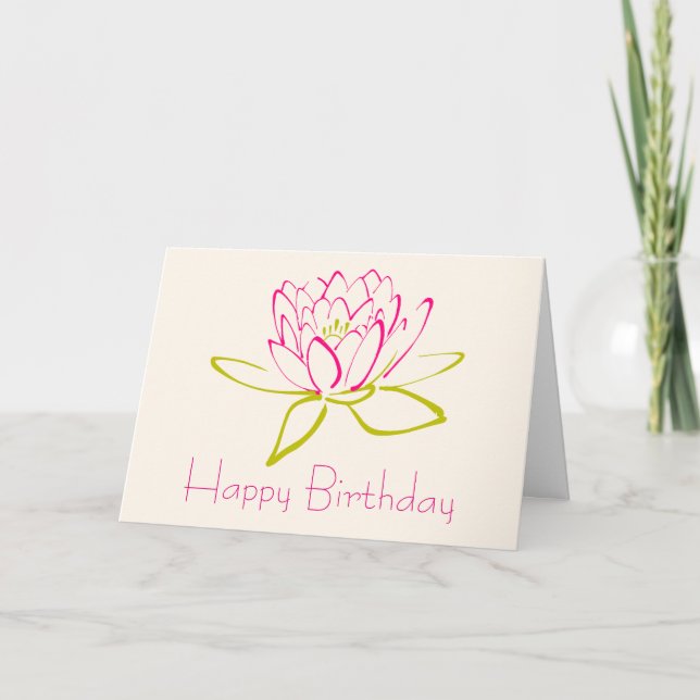 Carte Joyeux Anniversaire Lotus Flower / Water Lily (Devant)