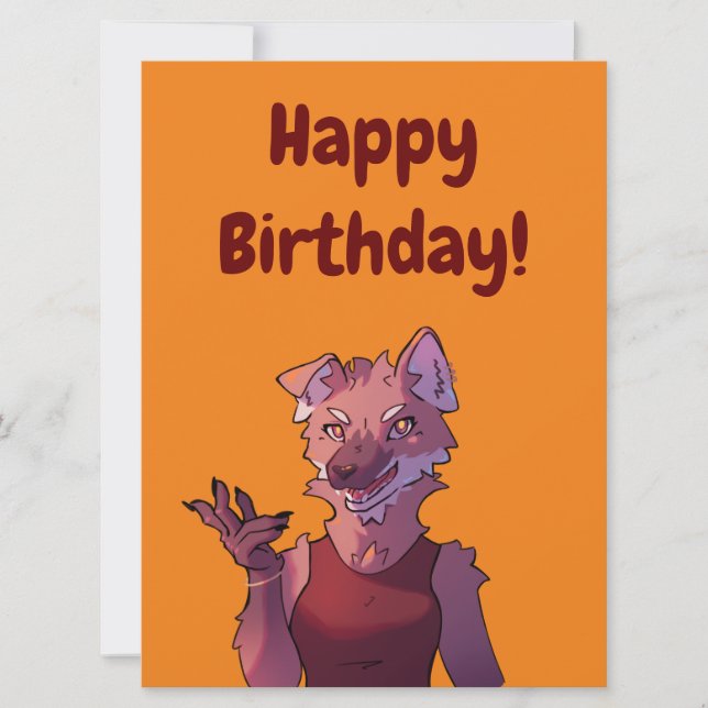 Carte Joyeux Anniversaire loup (Devant)