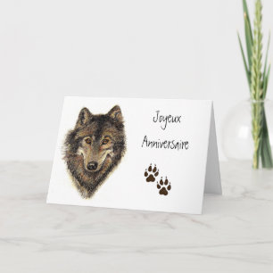 Carte Joyeux Anniversaire, Loup, Loups, Animal