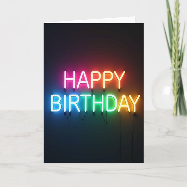 Carte Joyeux Anniversaire Lumière Lumineuse (Devant)