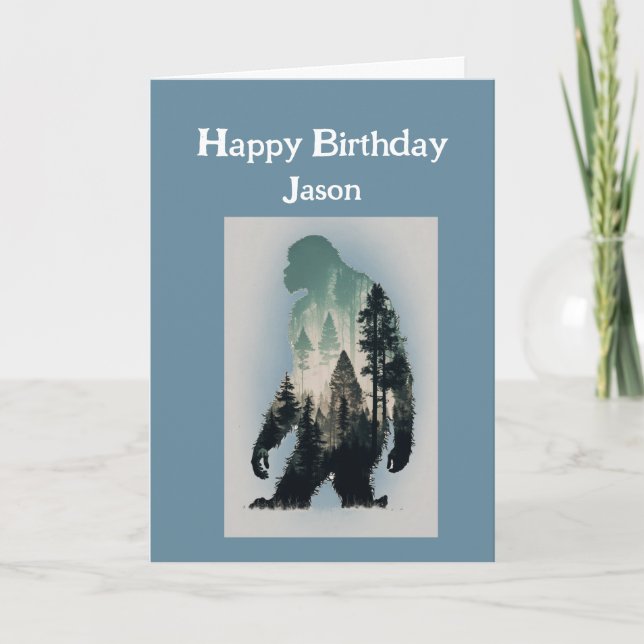 Carte Joyeux Anniversaire L'un d'un genre Sasquatch Big  (Devant)