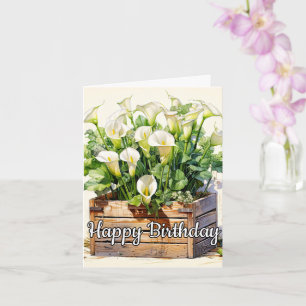 Carte Joyeux Anniversaire Lys Callas Fraîchement Cueilli
