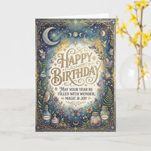 Carte Joyeux Anniversaire Magie Céleste Mystique Sombre