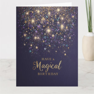 Carte "Joyeux Anniversaire Magique" avec Paillettes et É