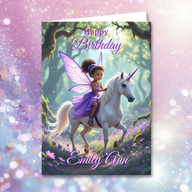 Carte Joyeux Anniversaire Magique | Fille de Conte de Fé (Créateur téléchargé)