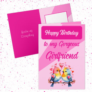 Carte Joyeux anniversaire magnifique petite amie oiseaux