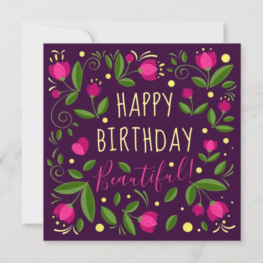 Carte Joyeux Anniversaire Magnifique Superbe Cadre Flora Zazzle Fr