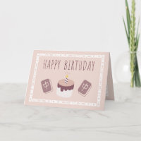 Joyeux anniversaire - mahjong tuiles rose