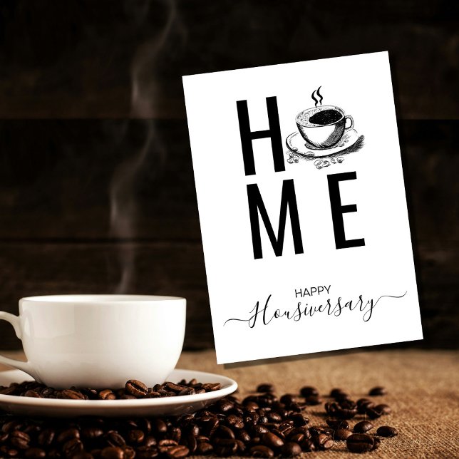 Carte Joyeux Anniversaire Maison Café Housiversary Référ (Créateur téléchargé)