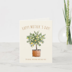 Carte Joyeux anniversaire maman arbre citronnier