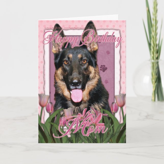 Carte Joyeux Anniversaire Maman - Berger Allemand - Kuno (Devant)