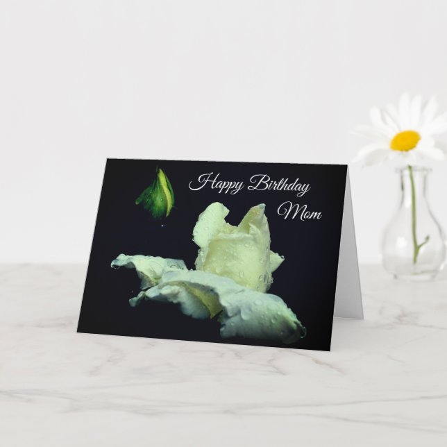 Carte Joyeux Anniversaire Maman Blanche Rosebud Flower (Petite plante)