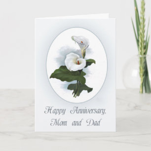 Carte Joyeux anniversaire maman et papa, Elégante Calla