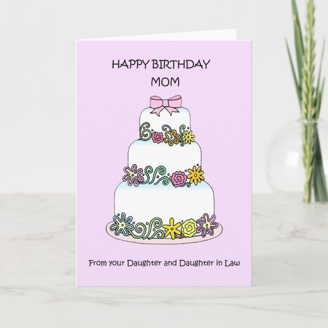 Carte Joyeux anniversaire Maman Fille et fille en droit (Devant)