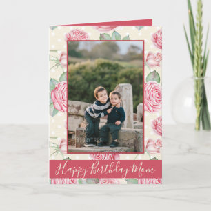 Carte Joyeux anniversaire maman Floral