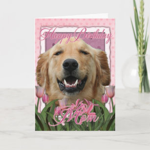 Carte Joyeux Anniversaire maman - Golden Retriever - Mic