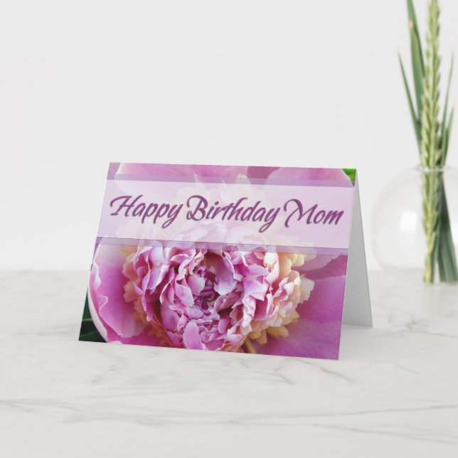 Carte Joyeux anniversaire maman Peony (Devant)
