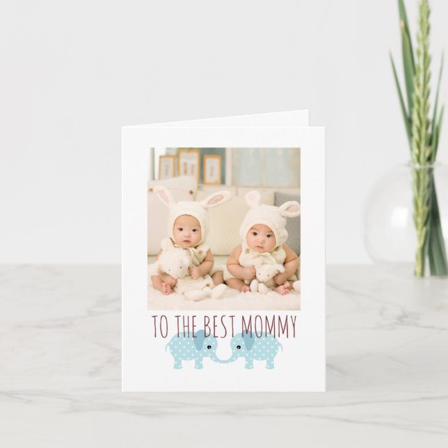 Carte Joyeux Anniversaire Maman Photo De Twins (Devant)