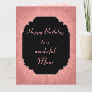 Carte Joyeux Anniversaire Maman rose moderne élégant