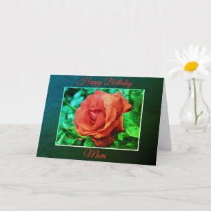 Carte Joyeux Anniversaire Maman Rouge Rose En Fleur
