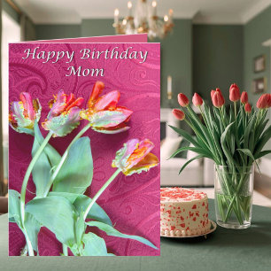 Carte Joyeux Anniversaire Maman Tulipes Vibrantes