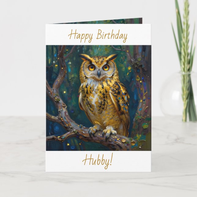Carte Joyeux Anniversaire Mari | Thème Chouette  (Devant)