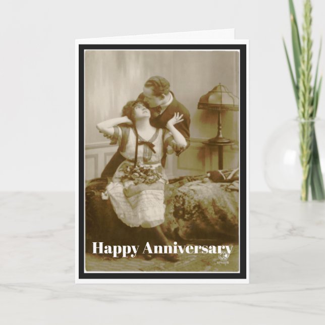 Carte Joyeux Anniversaire Mariage Vintage Amusant (Devant)