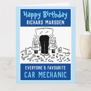 Carte Joyeux Anniversaire Mécanicien Automobile