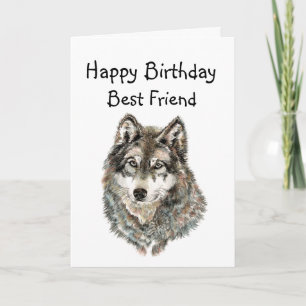 Carte Joyeux Anniversaire, Meilleur Ami Humour Wolf, Lou