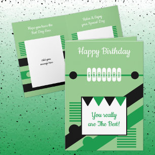 Carte Joyeux anniversaire meilleur Grand vert et noir