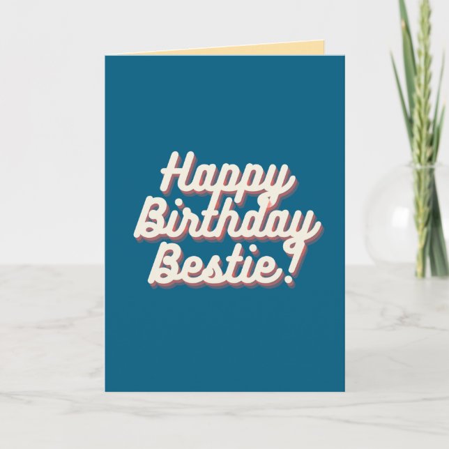 Carte Joyeux Anniversaire Meilleure Amie | Sarcelle (Devant)