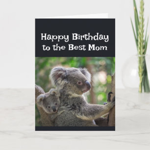 Carte Joyeux anniversaire Meilleure maman mignonne Koala