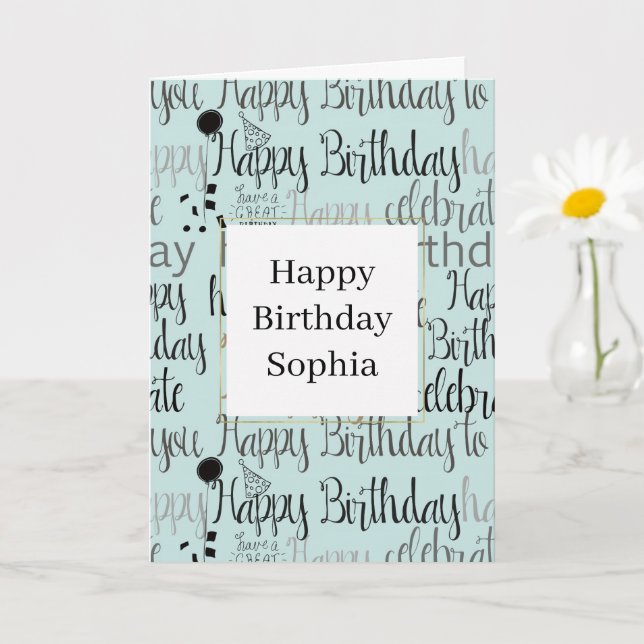Carte Joyeux Anniversaire Menthe (Petite plante)