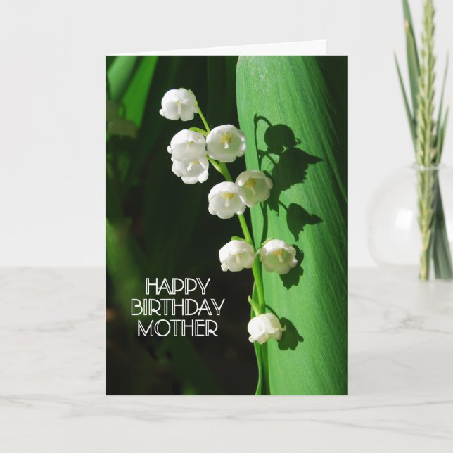 Carte Joyeux anniversaire Mère Lily de la Vallée (Devant)