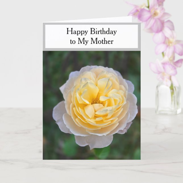 Carte Joyeux Anniversaire Mère Rose Jaune (Orchidée)