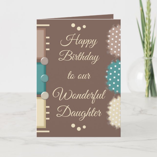 Carte Joyeux anniversaire merveilleuse fille brune (Devant)