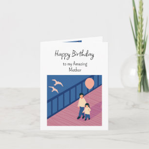 Carte Joyeux anniversaire Merveilleux et meilleure mère