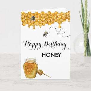 Carte Joyeux Anniversaire Miel Abee Aquarelle