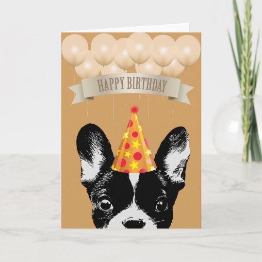 Carte Joyeux Anniversaire Mignon De Bouledogue Francais Zazzle Fr