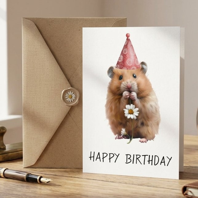 Carte Joyeux Anniversaire Mignon Hamster  (Créateur téléchargé)