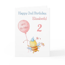 Joyeux Anniversaire mignonne Bee volante avec ball