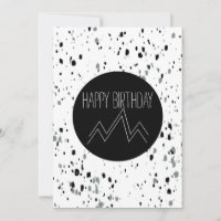 Joyeux Anniversaire Minimaliste Montagne Noir et B