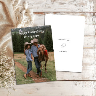 Carte Joyeux Anniversaire moderne à mon amour Scripty Po