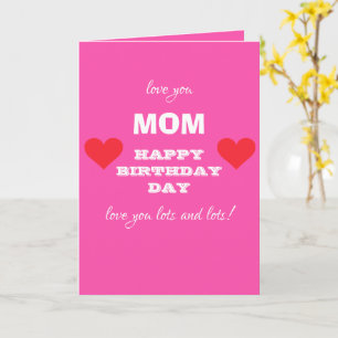 Carte Joyeux anniversaire MOM Script Nom de famille Anni