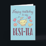 Carte Joyeux anniversaire Mon Bestie Funny Tea Party Ann<br><div class="desc">Joyeux anniversaire à mon meilleur thé. Cartes d'anniversaire amusantes,  humoristiques et parfois sarcastiques pour votre famille et vos amis. Obtenez cette carte de plaisir pour votre personne spéciale. Visitez notre magasin pour plus de cartes d'anniversaire cool.</div>