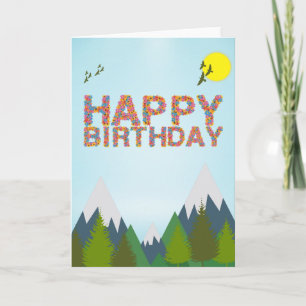 Carte Joyeux anniversaire - Montagnes