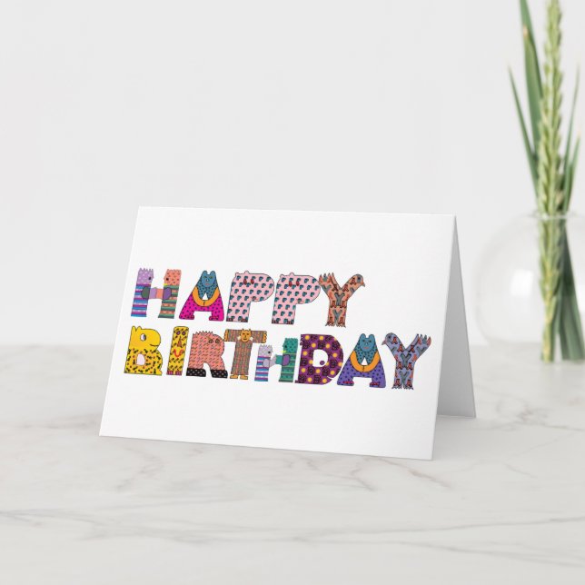 Carte Joyeux Anniversaire Mot Cloud (Devant)