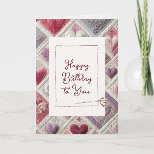 Carte Joyeux Anniversaire Motif Coeur Avec Aiguille