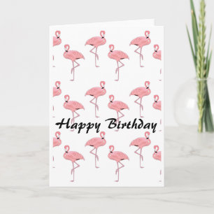 Carte Joyeux Anniversaire Motif Flamant Rose